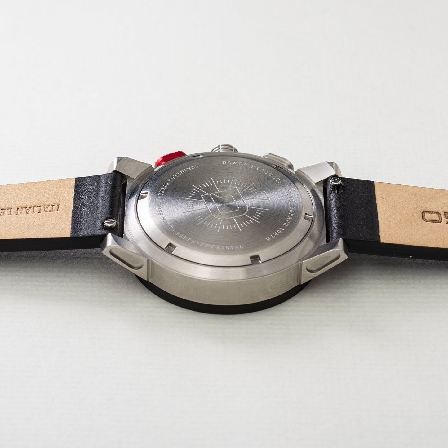 Dango CR-01 - Chrono Watch with Italian Leather Strap - Jet Black