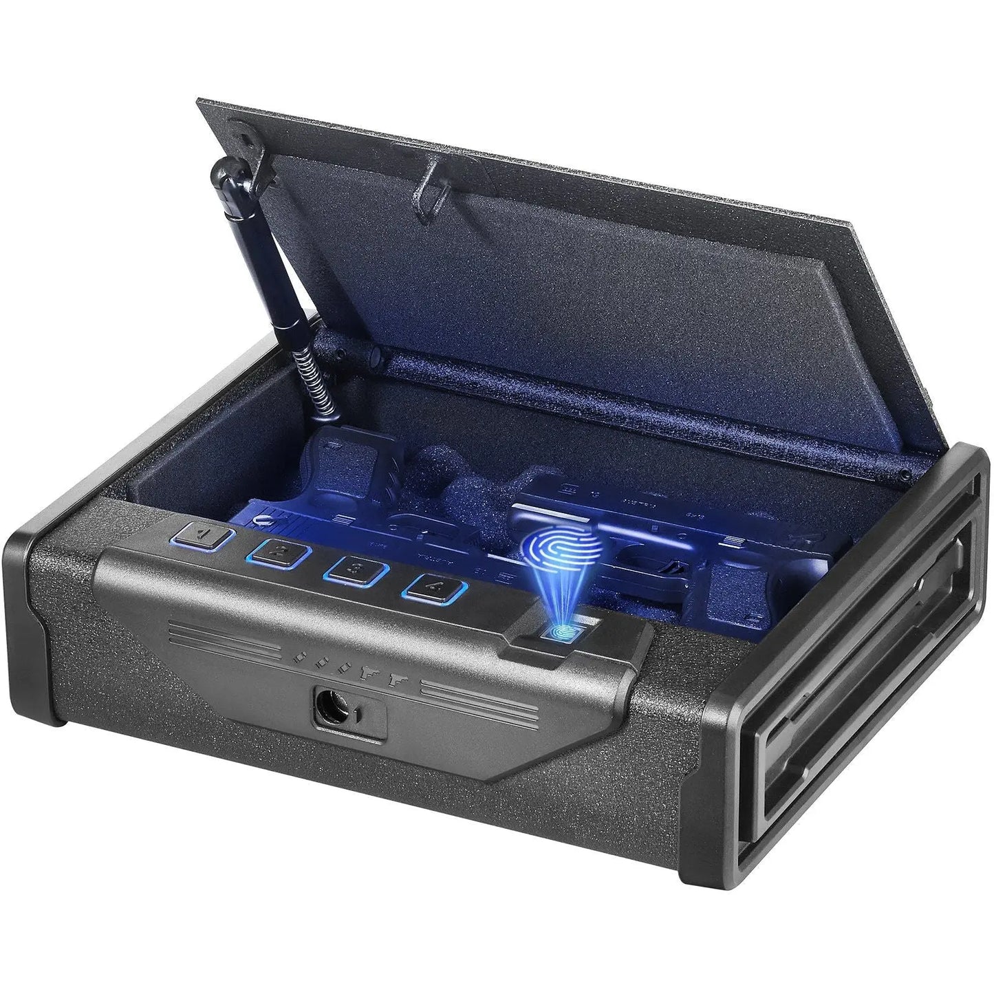 Gun Safe for Pistols, Biometric Gun Safe with Three Quick Access Ways of Fingerprints, Passwords and Keys, Handgun Safe for 2 Pistols for Home, Bedside, Nightstand, Car VYSN