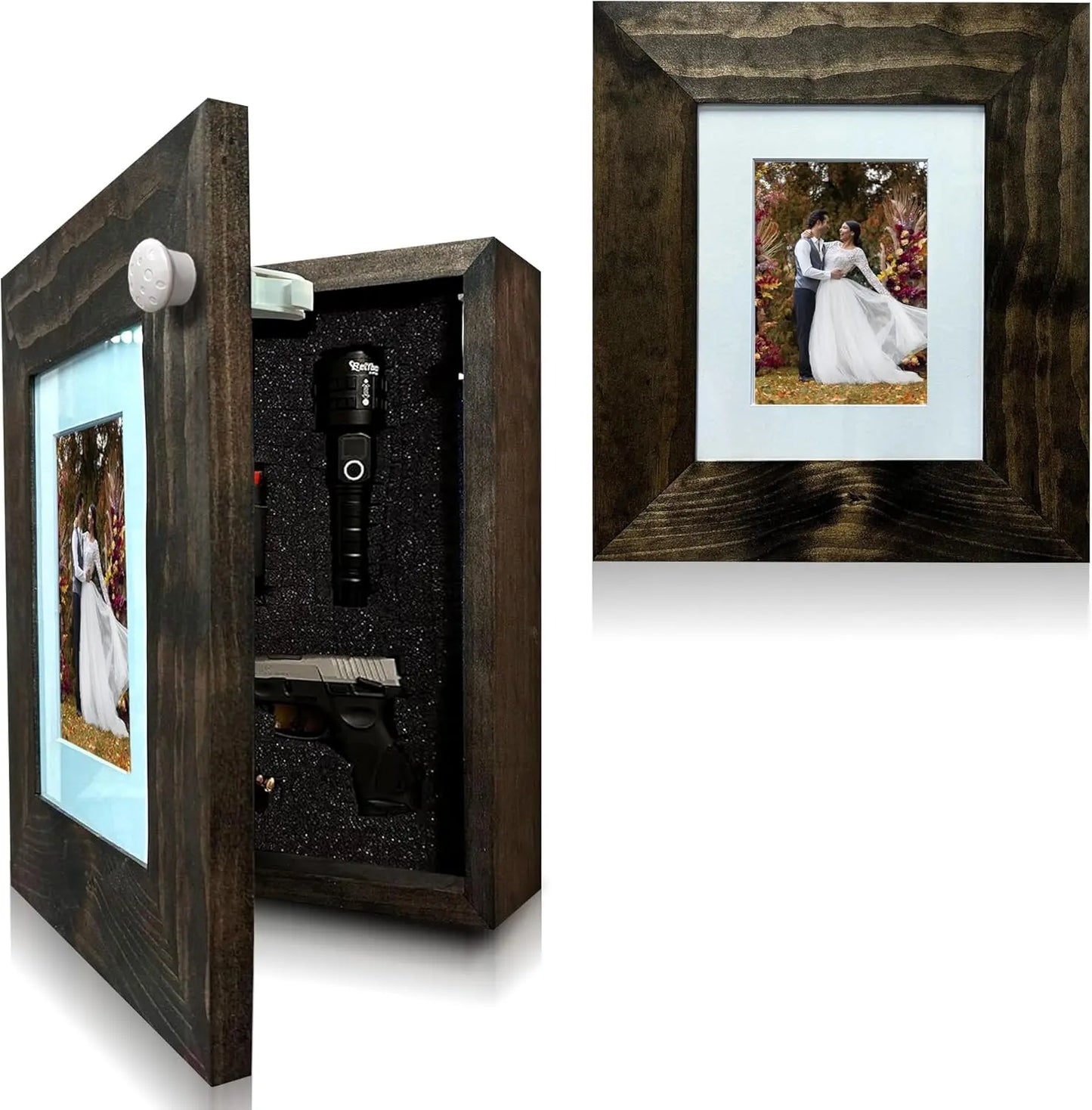 Hidden Gun Safe Picture Frame - Handcrafted Gun Concealment Furniture - Quick Access Picture Frame Safe with Magnetic Lock for Discreet & Secure Gun Storage Bellewood Designs