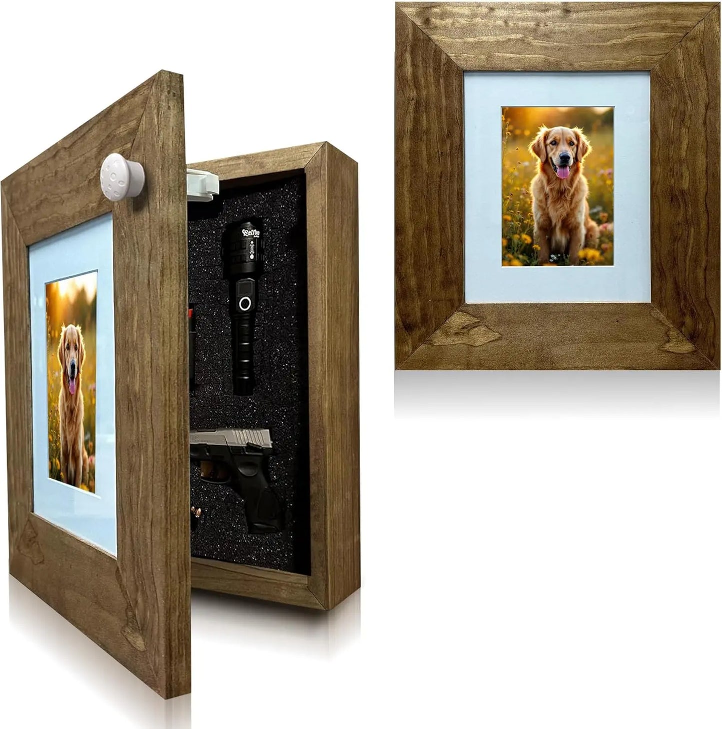 Hidden Gun Safe Picture Frame - Handcrafted Gun Concealment Furniture - Quick Access Picture Frame Safe with Magnetic Lock for Discreet & Secure Gun Storage Bellewood Designs
