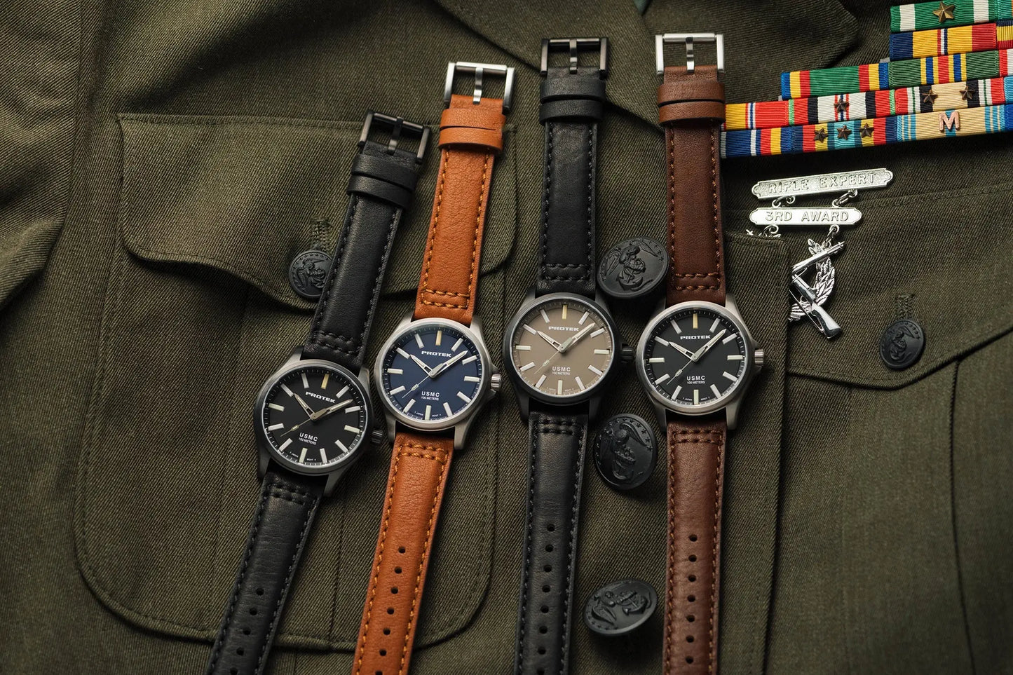 Protek Tritium Illuminated USMC Titanium Field Watch PT3103 ProTek