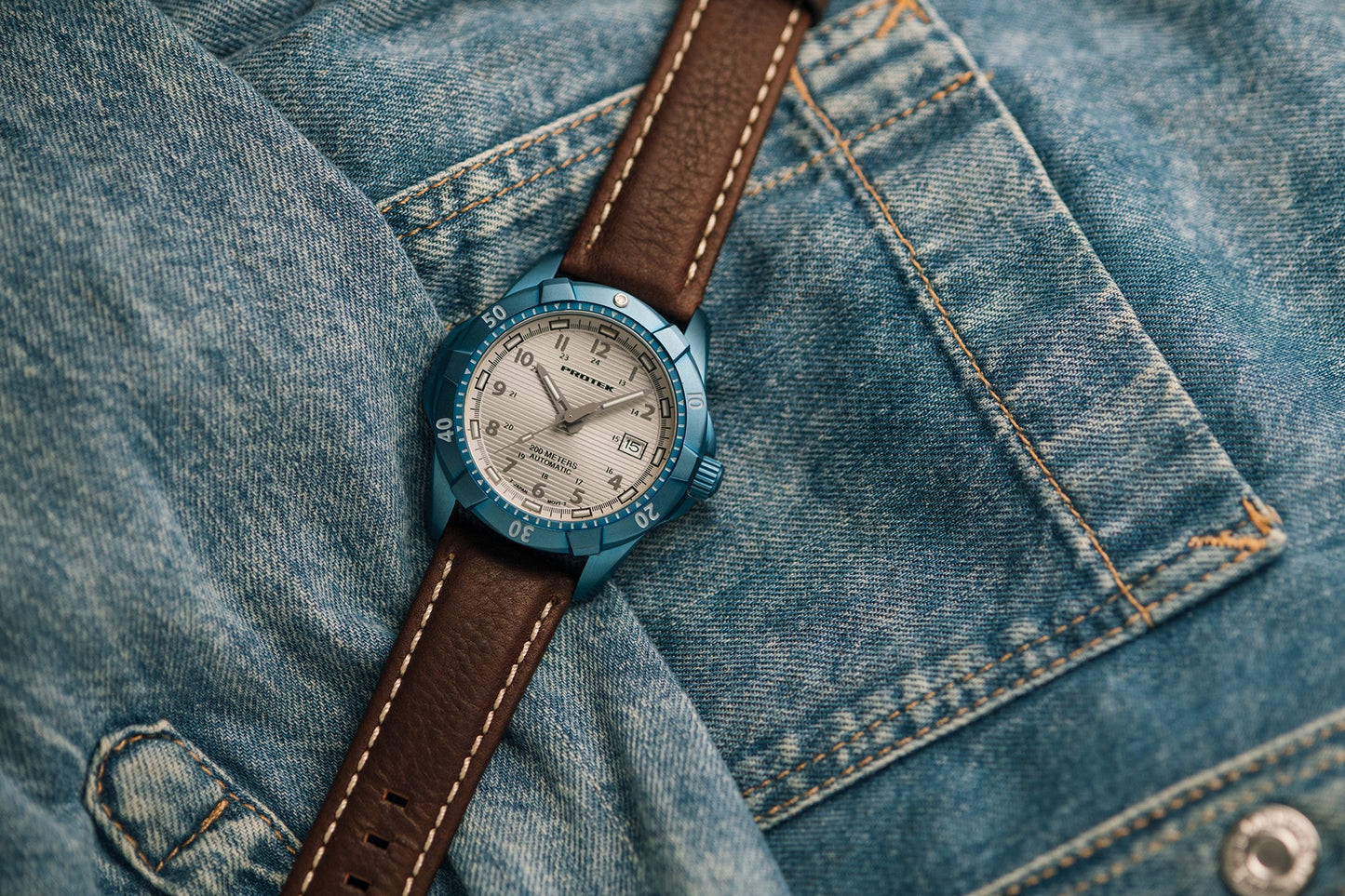ProTek Tritium Illuminated Automatic 42MM Blue PVD Watch PT2213