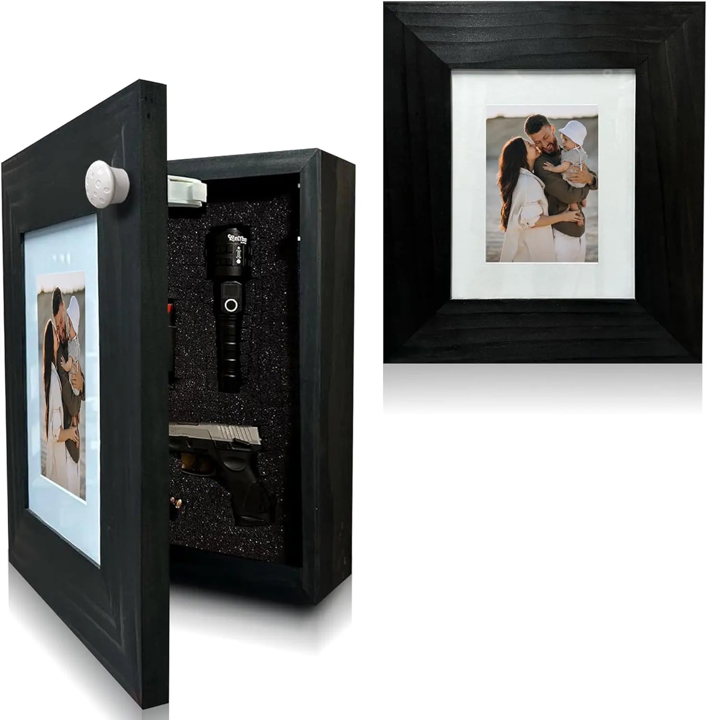 Hidden Gun Safe Picture Frame - Handcrafted Gun Concealment Furniture - Quick Access Picture Frame Safe with Magnetic Lock for Discreet & Secure Gun Storage Bellewood Designs