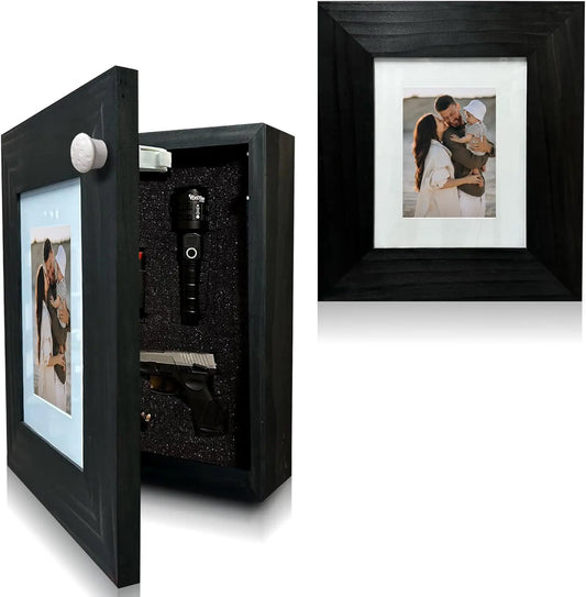 Hidden Gun Safe Picture Frame - Handcrafted Gun Concealment Furniture - Quick Access Picture Frame Safe with Magnetic Lock for Discreet & Secure Gun Storage Bellewood Designs