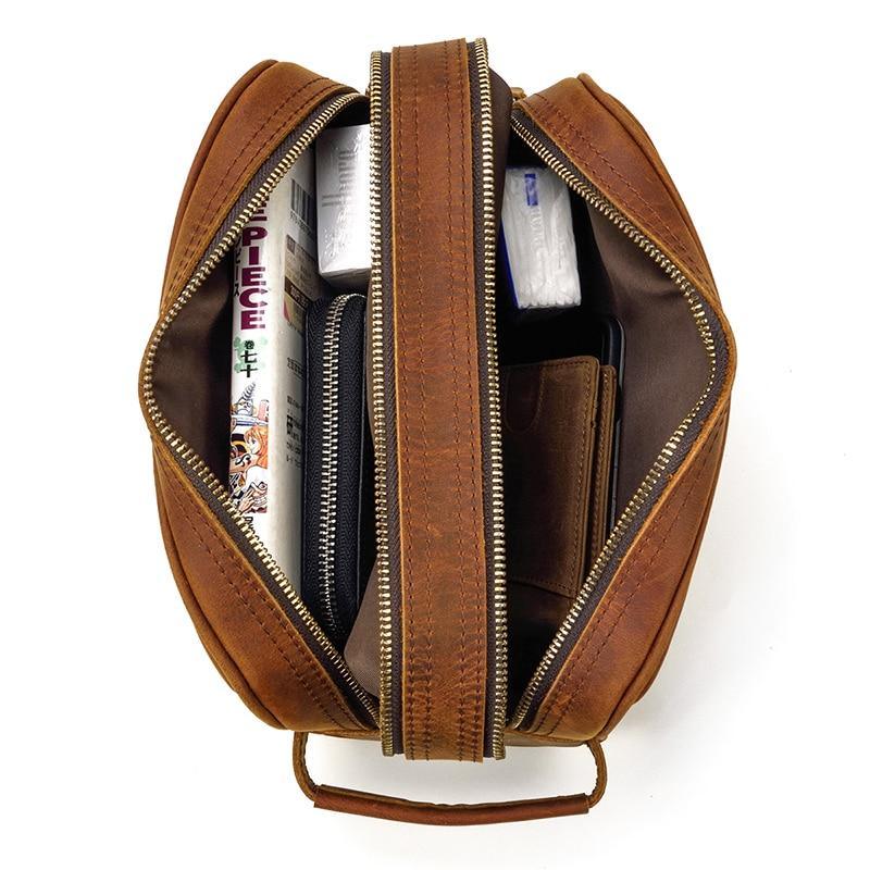 The Nomad Toiletry Bag | Genuine Leather Travel Toiletry Bag STEEL HORSE LEATHER