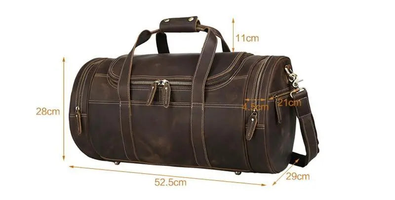 The Wainwright Weekender | Round  Vintage Leather Weekender STEEL HORSE LEATHER