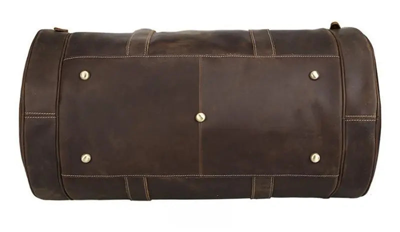 The Wainwright Weekender | Round  Vintage Leather Weekender STEEL HORSE LEATHER