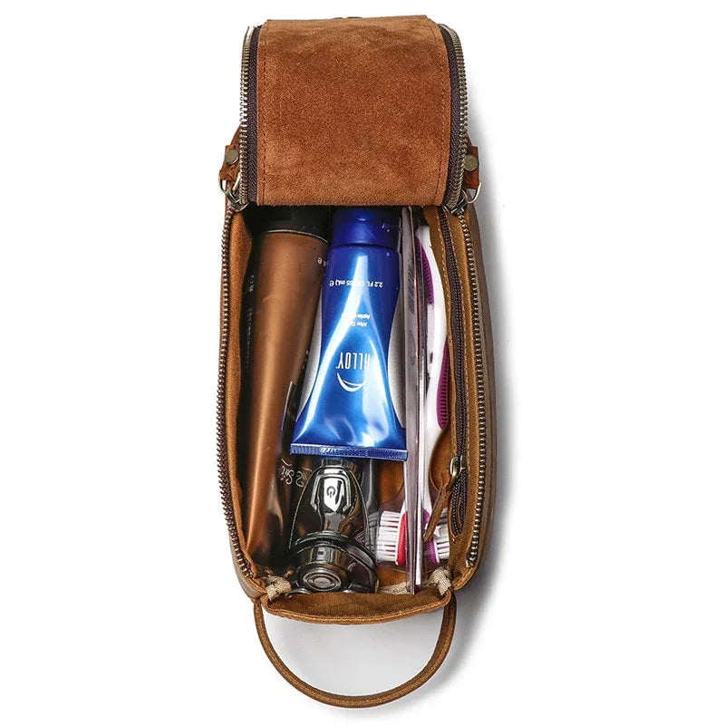 Dado Leather Dopp Kit | Handmade Leather Toiletry Bag STEEL HORSE LEATHER