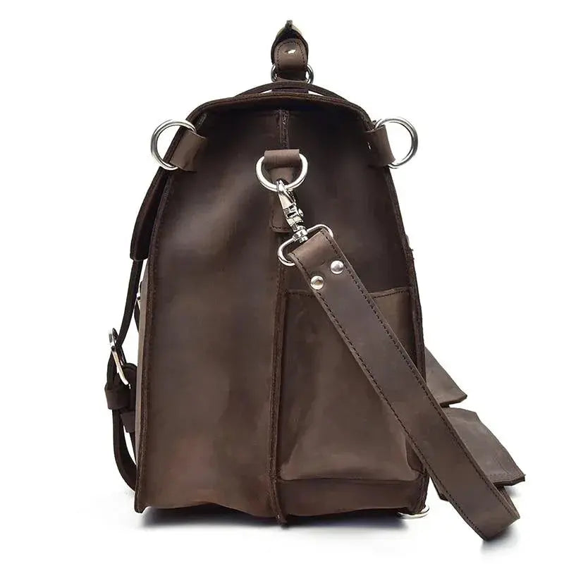 The Gustav Messenger Bag | Large Capacity Vintage Leather Messenger Bag STEEL HORSE LEATHER