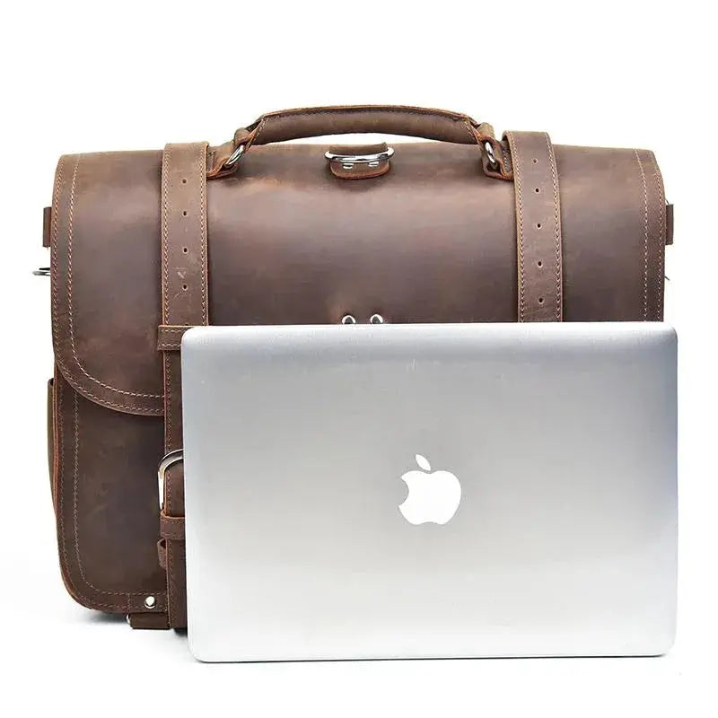 The Gustav Messenger Bag | Large Capacity Vintage Leather Messenger Bag STEEL HORSE LEATHER