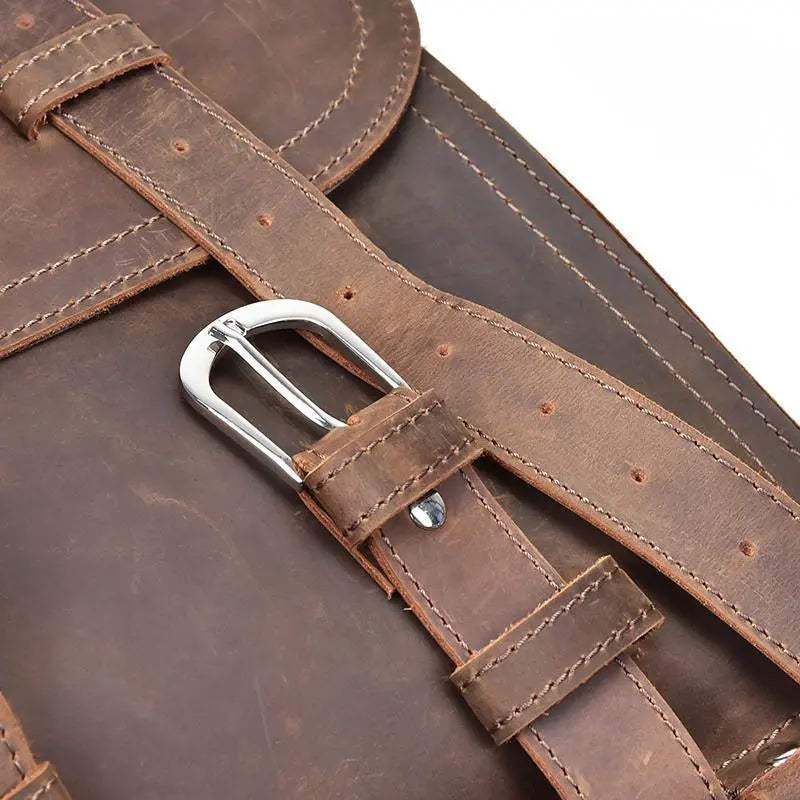 The Gustav Messenger Bag | Large Capacity Vintage Leather Messenger Bag STEEL HORSE LEATHER