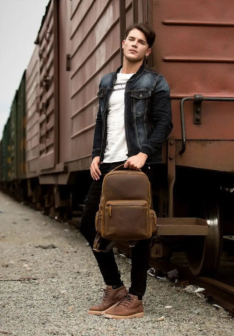 The Langley Backpack | Genuine Vintage Leather Backpack STEEL HORSE LEATHER