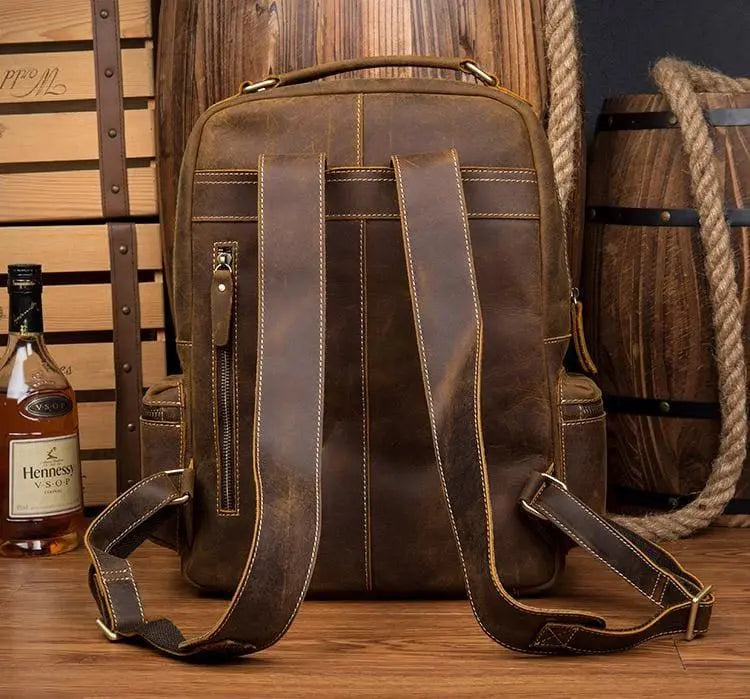 The Langley Backpack | Genuine Vintage Leather Backpack STEEL HORSE LEATHER