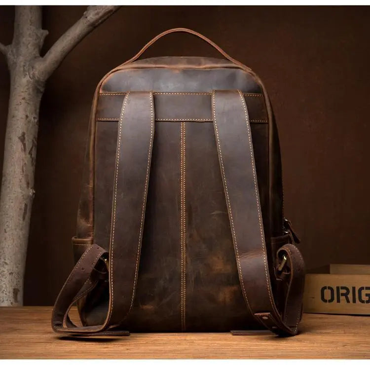 The Vernon Backpack | Genuine Vintage Leather Minimalist Backpack STEEL HORSE LEATHER