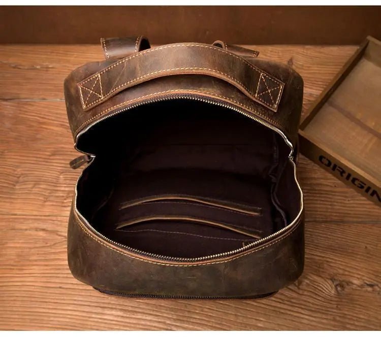 The Vernon Backpack | Genuine Vintage Leather Minimalist Backpack STEEL HORSE LEATHER