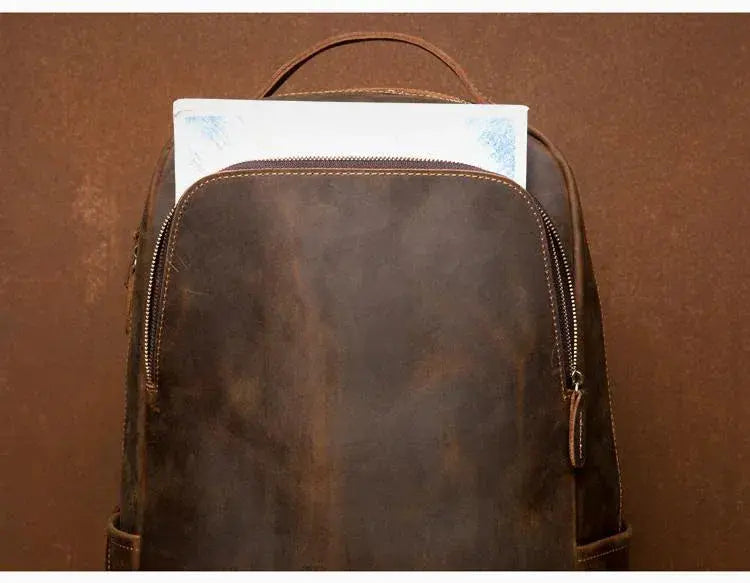 The Vernon Backpack | Genuine Vintage Leather Minimalist Backpack STEEL HORSE LEATHER