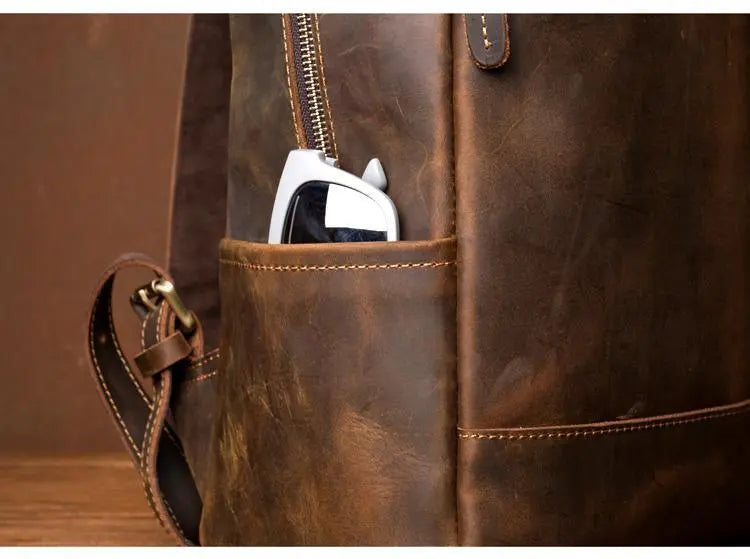 The Vernon Backpack | Genuine Vintage Leather Minimalist Backpack STEEL HORSE LEATHER