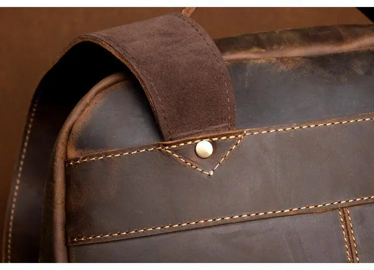 The Vernon Backpack | Genuine Vintage Leather Minimalist Backpack STEEL HORSE LEATHER