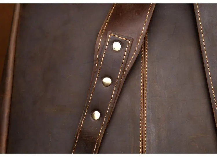 The Vernon Backpack | Genuine Vintage Leather Minimalist Backpack STEEL HORSE LEATHER