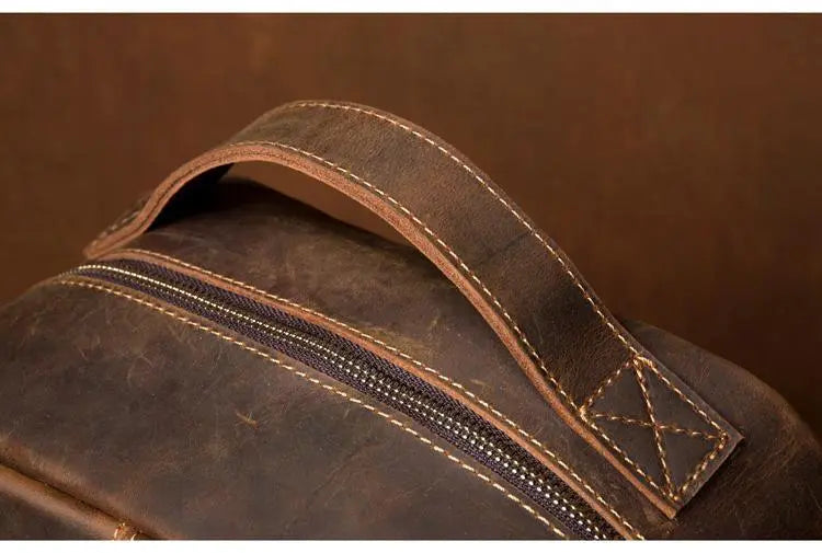 The Vernon Backpack | Genuine Vintage Leather Minimalist Backpack STEEL HORSE LEATHER