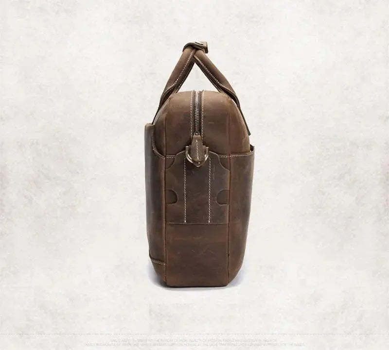 The Welch Briefcase | Vintage Leather Messenger Bag STEEL HORSE LEATHER