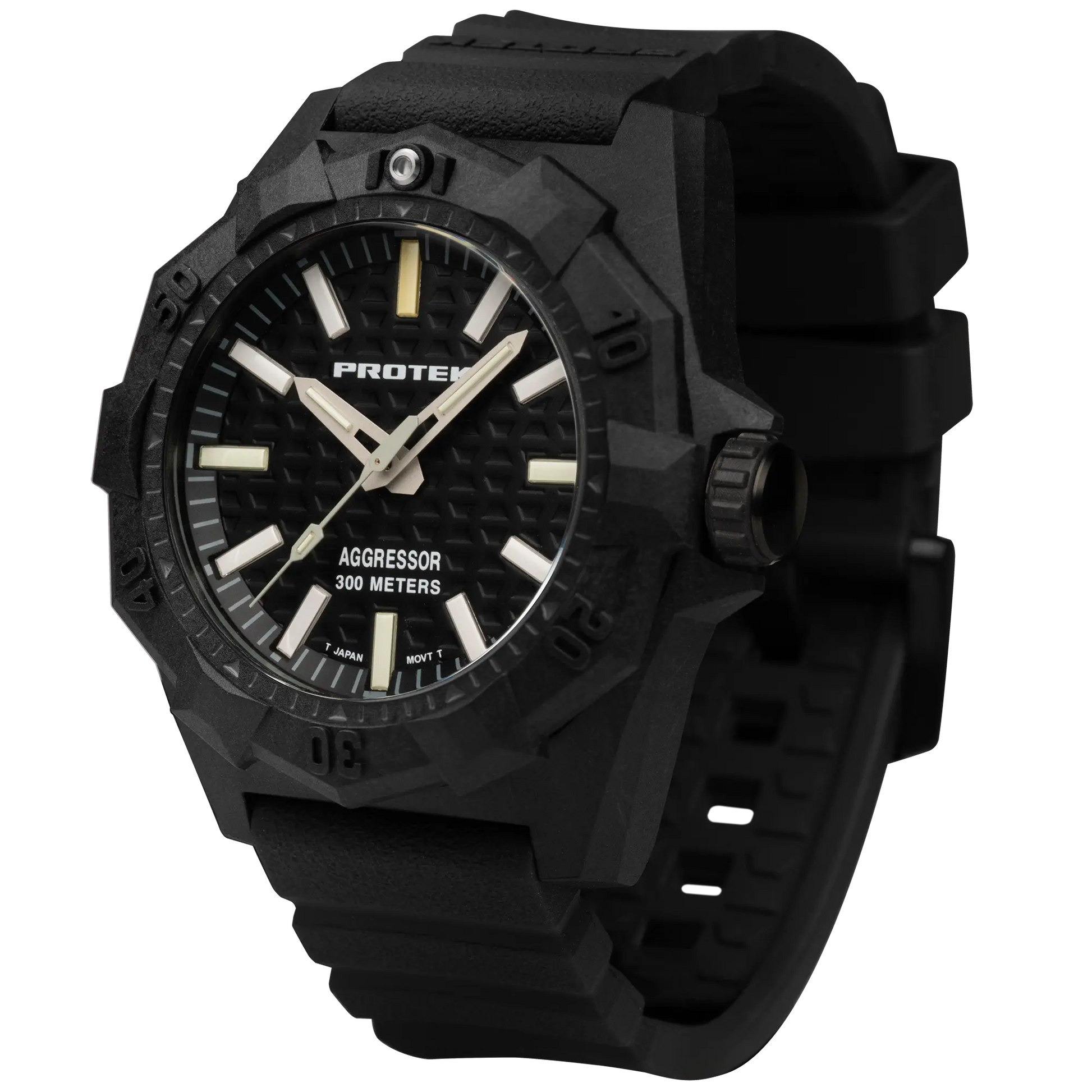 ProTek Tritium Carbon 45MM Dive Watch Aggressor PT4001 ProTek