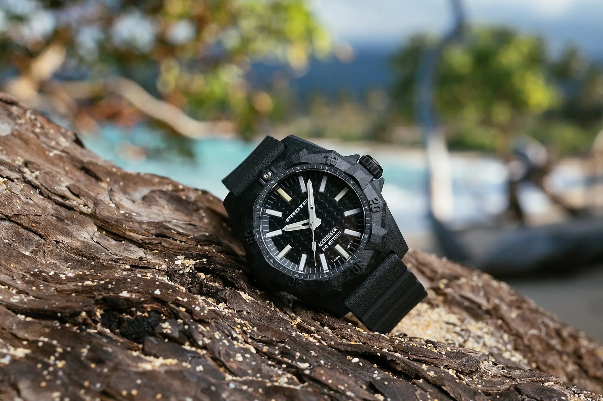 ProTek Tritium Carbon 45MM Dive Watch Aggressor PT4001 ProTek