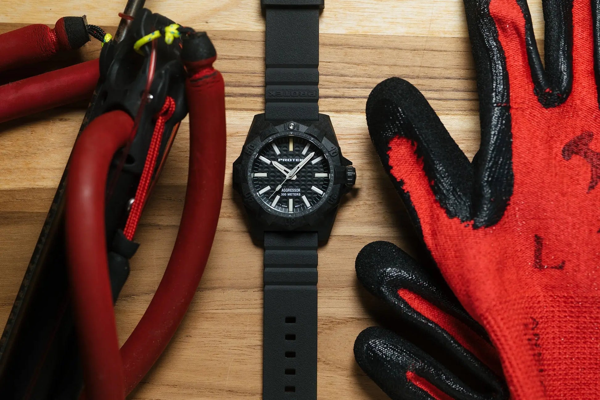 ProTek Tritium Carbon 45MM Dive Watch Aggressor PT4001 ProTek