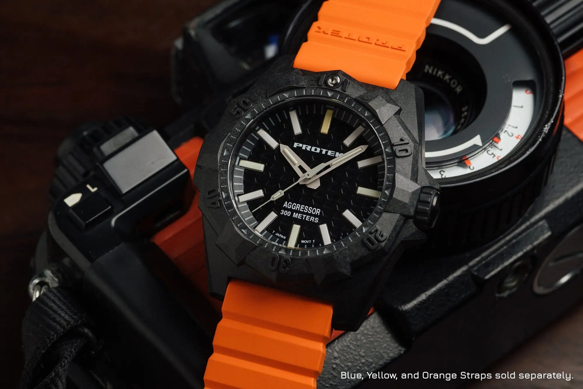 ProTek Tritium Carbon 45MM Dive Watch Aggressor PT4001 ProTek