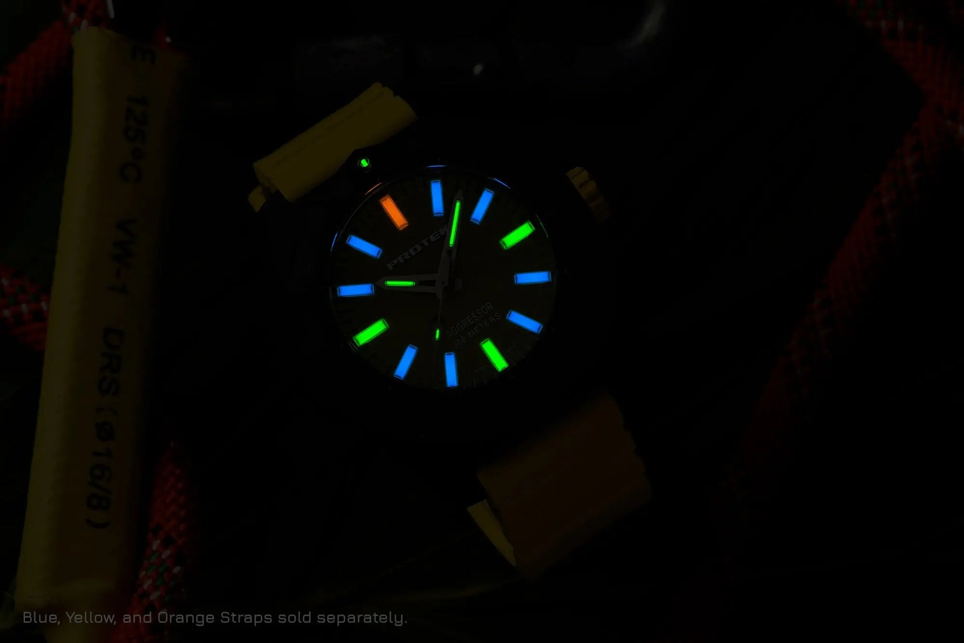 ProTek Tritium Carbon 45MM Dive Watch Aggressor PT4001 ProTek