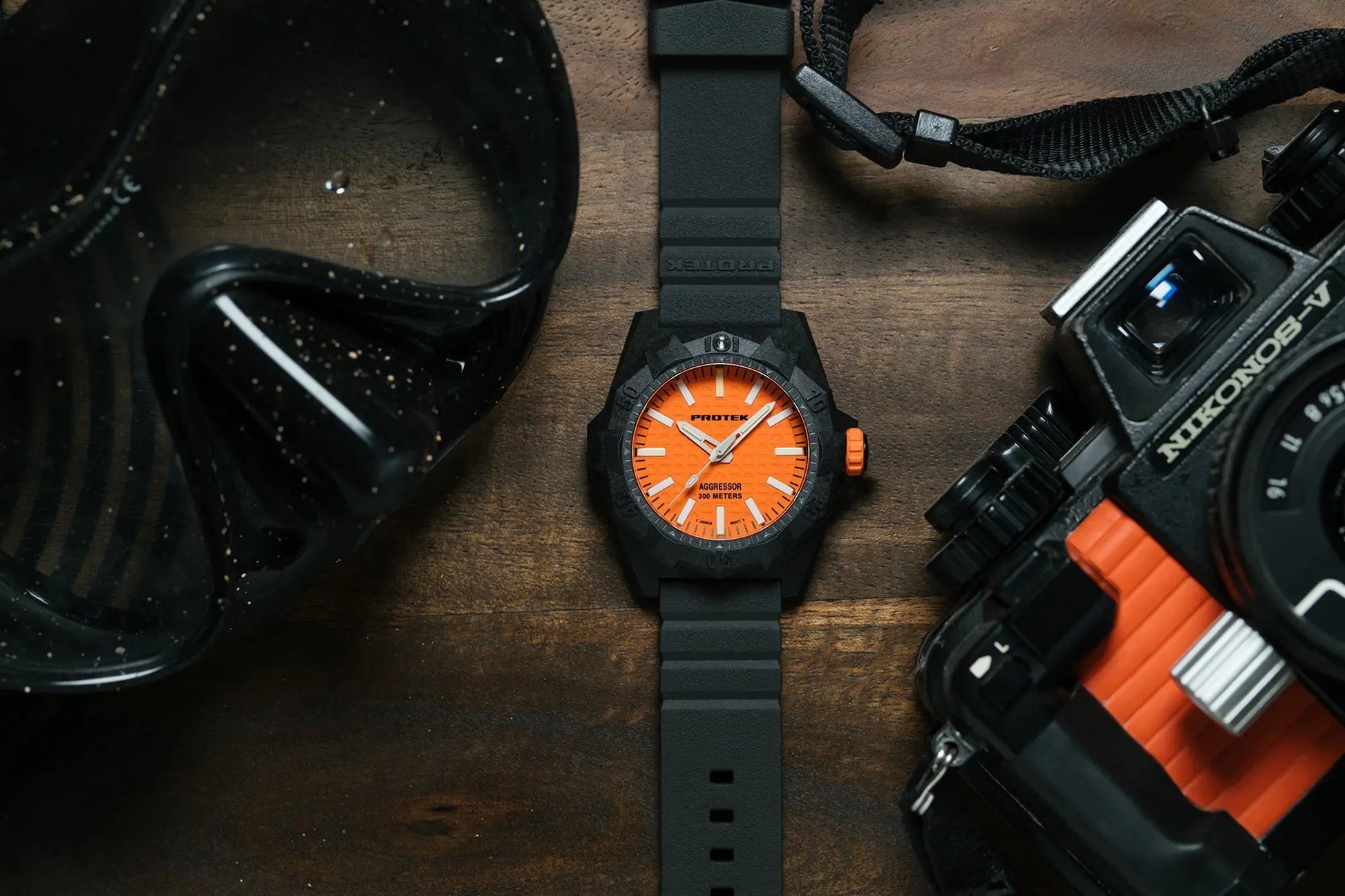 ProTek Tritium Carbon 45MM Dive Watch Aggressor PT4004 ProTek
