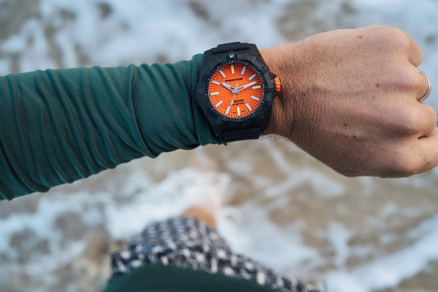 ProTek Tritium Carbon 45MM Dive Watch Aggressor PT4004 ProTek