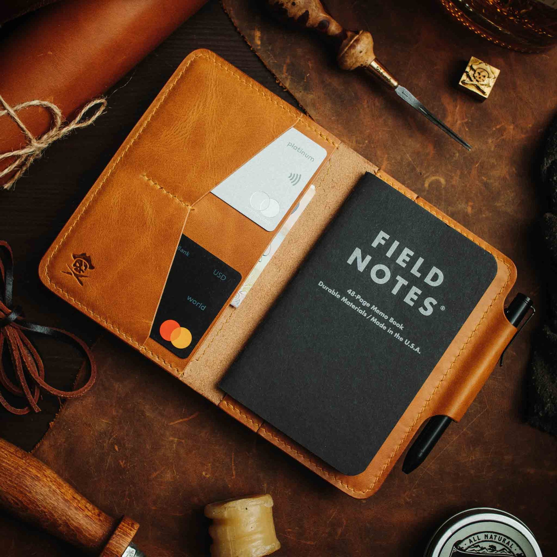 Quartermaster v2 – Leather Passport Wallet with Velcro | Pirate Goods Pirate Goods