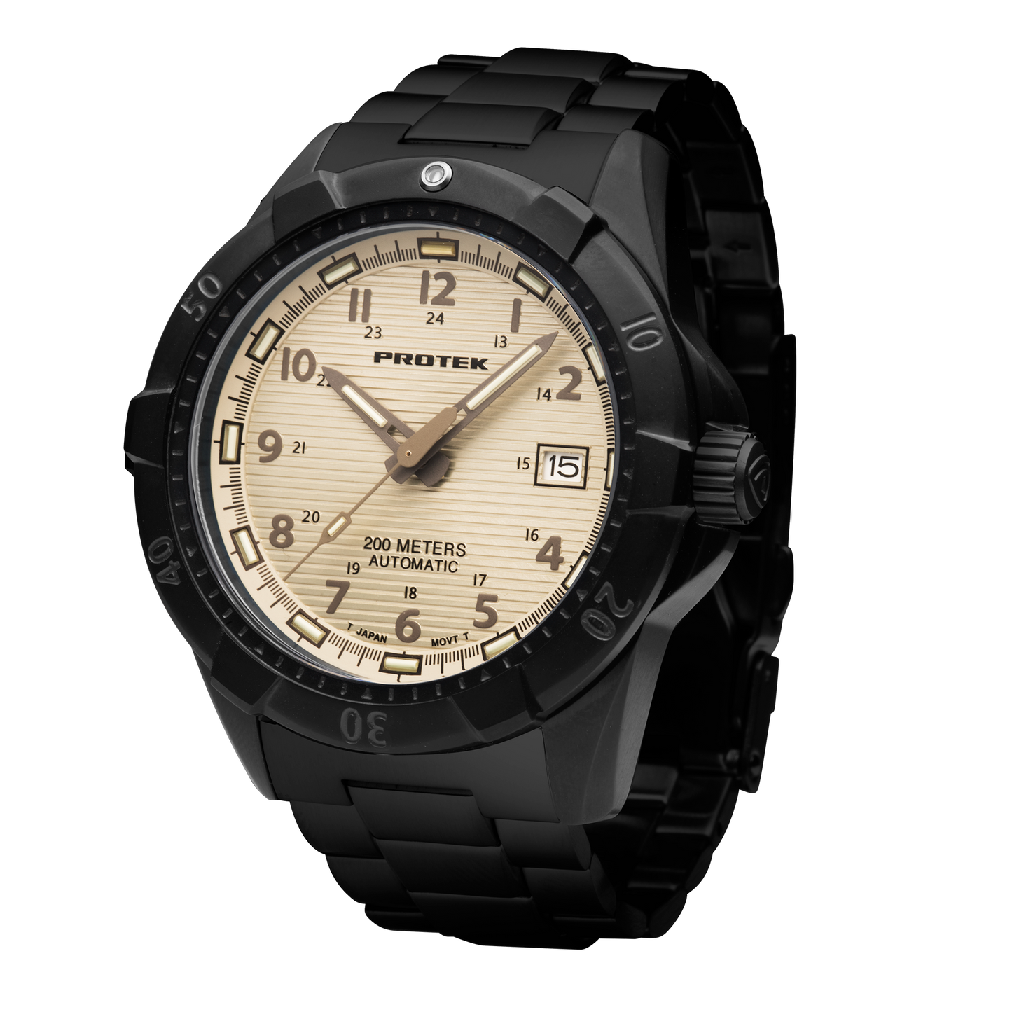ProTek Tritium Illuminated Automatic 42MM Black Stainless Watch PT2217BR