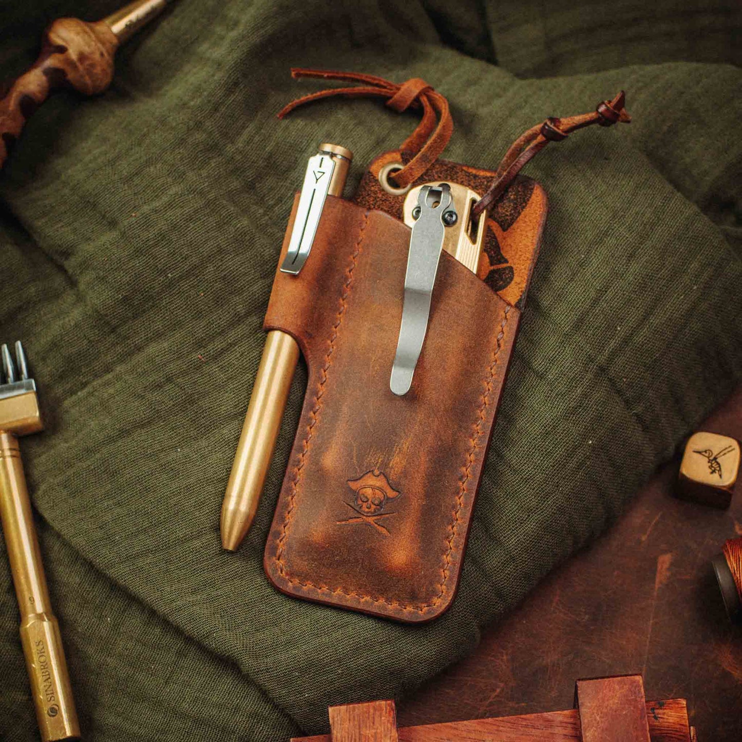 Pirate Goods Sailor Knife Sleeve – Leather EDC Pocket Knife Holder Pirate Goods