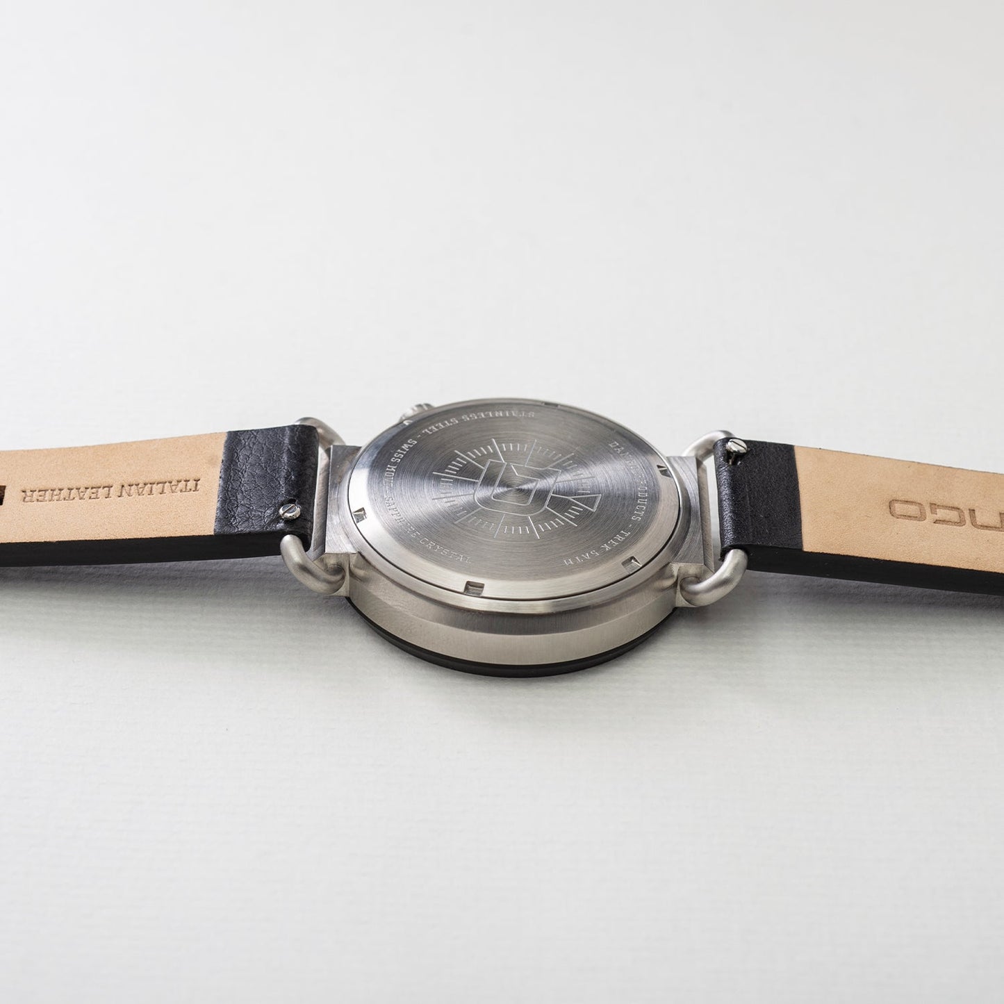 Dango TK-01 - Trek Watch with Italian Leather Strap - Jet Black