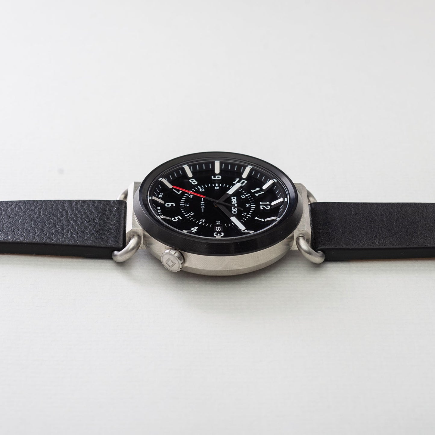 Dango TK-01 - Trek Watch with Italian Leather Strap - Jet Black