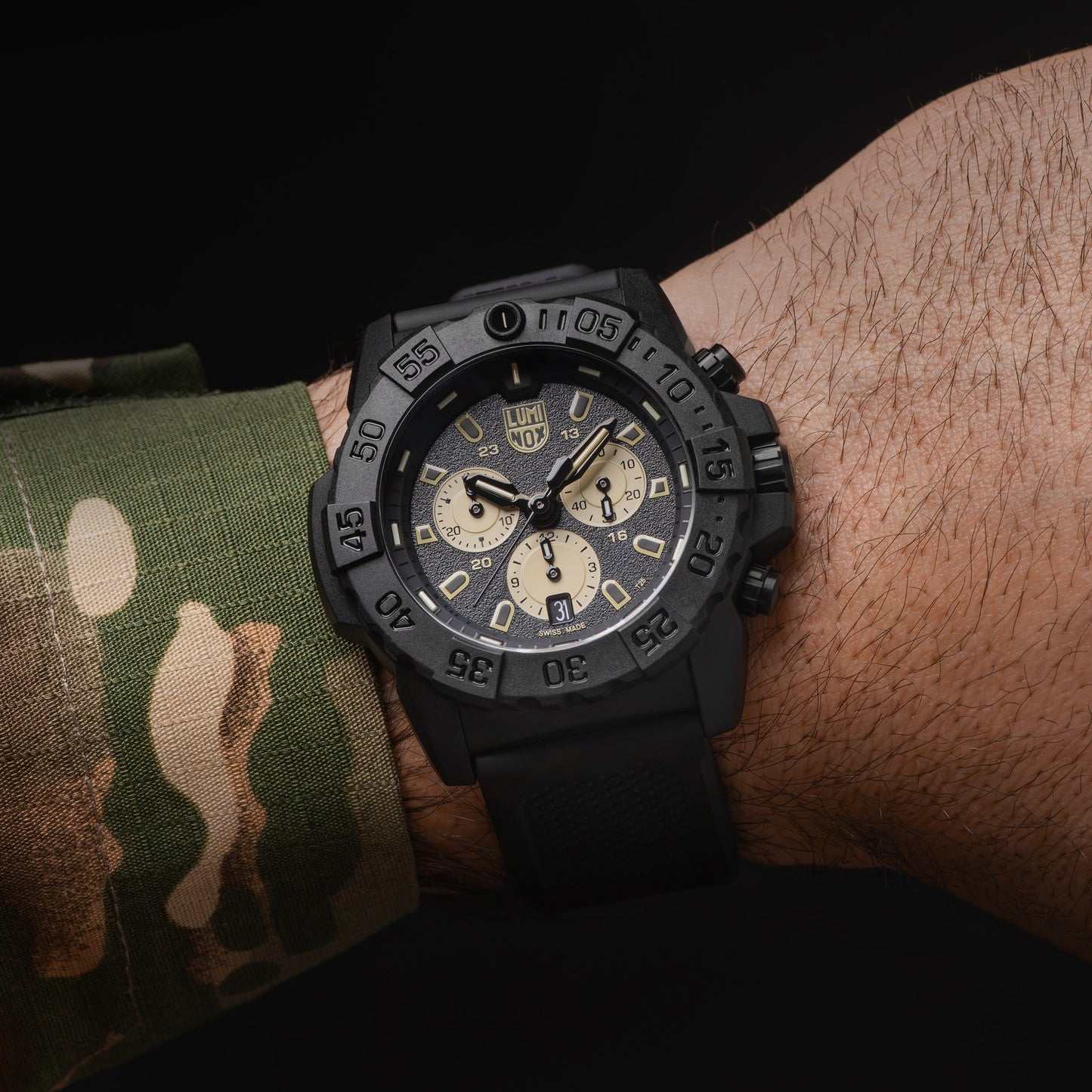 Luminox Tritium Black Navy SEAL 45MM Chronograph Watch